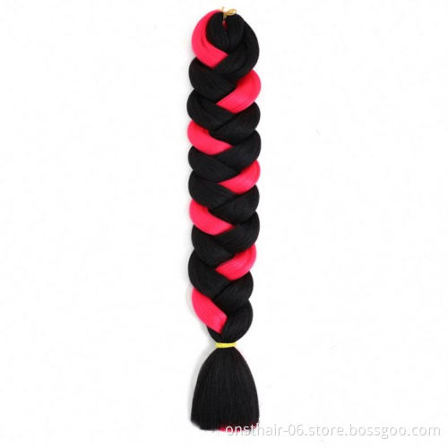 MYZYR Pink Purple Blue Blonde Ombre Color Synthetic Jumbo Hair Braids Braiding Hair Extension Crochet Braids Women